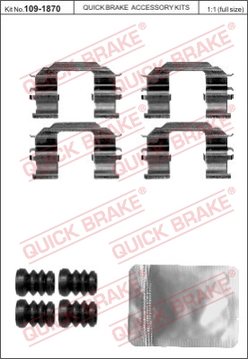 Zestaw akcesoriów montażowych  klocków hamulcowych QUICK BRAKE 109-1870