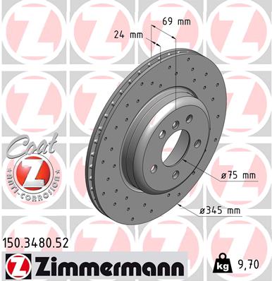 Tarcza hamulcowa ZIMMERMANN 150.3480.52