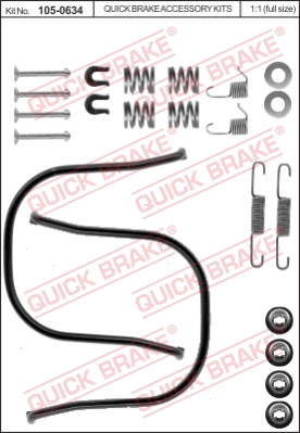 Zestaw dodatków do szczęk hamulcowych QUICK BRAKE 105-0634