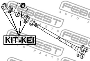 Łożysko podpory wału FEBEST KIT-KEI