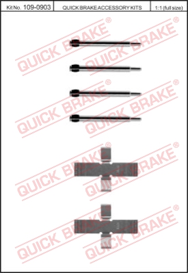 Zestaw akcesoriów montażowych  klocków hamulcowych QUICK BRAKE 109-0903