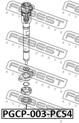 Pierścień uszczelniający, wtryskiwacz FEBEST PGCP-003-PCS4