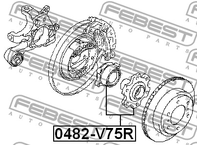 Piasta koła FEBEST 0482-V75R