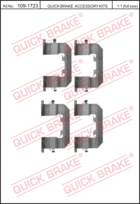 Zestaw akcesoriów montażowych  klocków hamulcowych QUICK BRAKE 109-1723