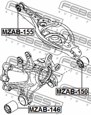 Tuleja wahacza FEBEST MZAB-155