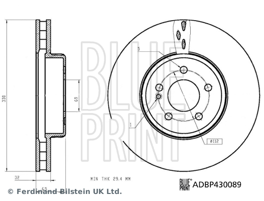 Tarcza hamulcowa BLUE PRINT ADBP430089