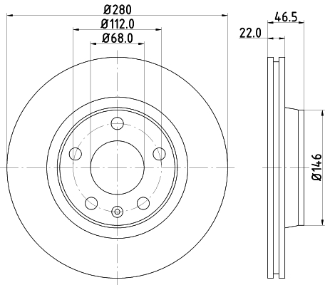 Tarcza hamulcowa HELLA 8DD 355 127-311