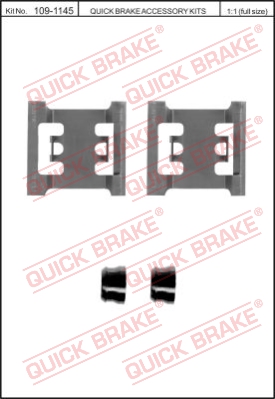 Zestaw akcesoriów montażowych  klocków hamulcowych QUICK BRAKE 109-1145