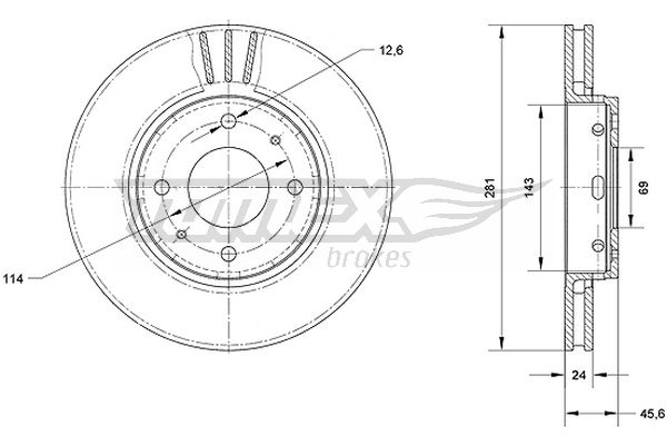 Tarcza hamulcowa TOMEX BRAKES TX 70-69