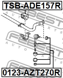 Guma stabilizatora FEBEST TSB-ADE157R