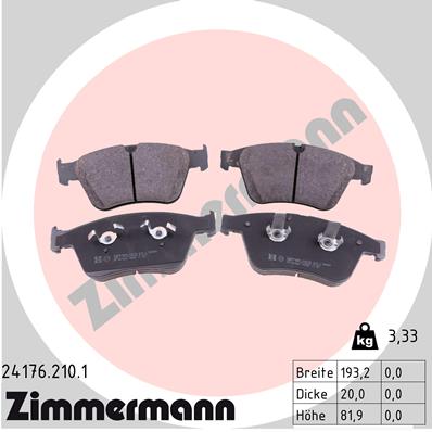 Klocki hamulcowe ZIMMERMANN 24176.210.1
