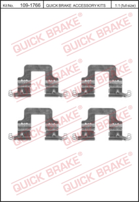 Zestaw akcesoriów montażowych  klocków hamulcowych QUICK BRAKE 109-1766