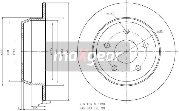 Tarcza hamulcowa MAXGEAR 19-2544