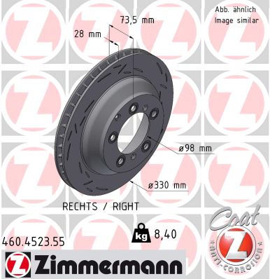 Tarcza hamulcowa ZIMMERMANN 460.4523.55