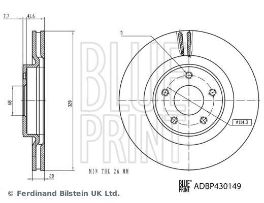Tarcza hamulcowa BLUE PRINT ADBP430149