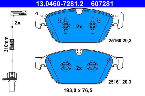 Klocki hamulcowe ATE 13.0460-7281.2