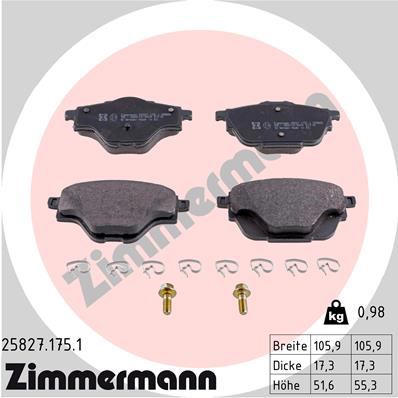 Klocki hamulcowe ZIMMERMANN 25827.175.1