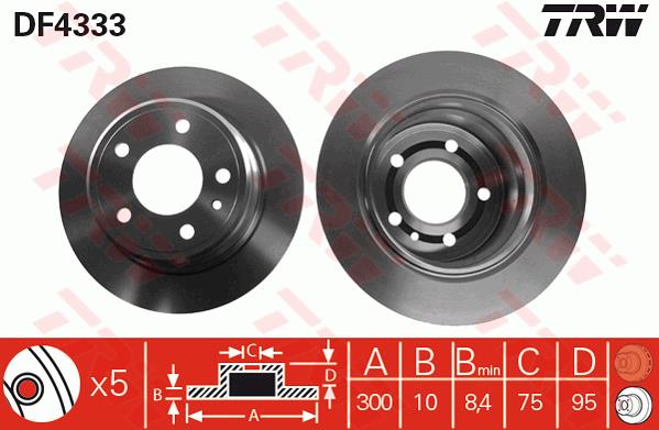 Tarcza hamulcowa TRW DF4333