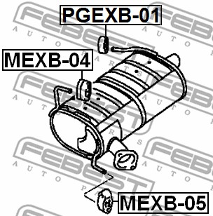 Wieszak ukladu wydechowego FEBEST MEXB-04