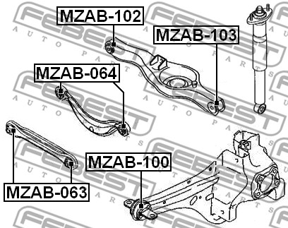 Tuleja wahacza FEBEST MZAB-102