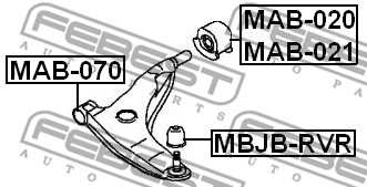 Tuleja wahacza FEBEST MAB-070