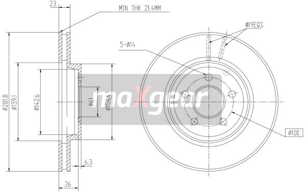 Tarcza hamulcowa MAXGEAR 19-2784