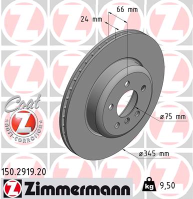 Tarcza hamulcowa ZIMMERMANN 150.2919.20