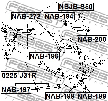 Tuleja wahacza FEBEST NAB-199