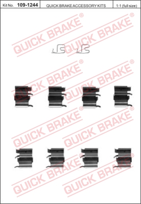 Zestaw akcesoriów montażowych  klocków hamulcowych QUICK BRAKE 109-1244