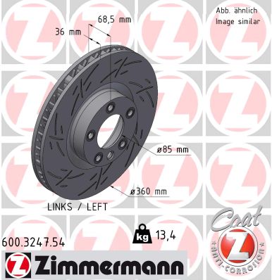 Tarcza hamulcowa ZIMMERMANN 600.3247.54