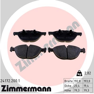 Klocki hamulcowe ZIMMERMANN 24172.200.1