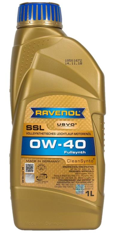 Olej silnikowy RAVENOL 0W40 SSL CleanSynto 1L