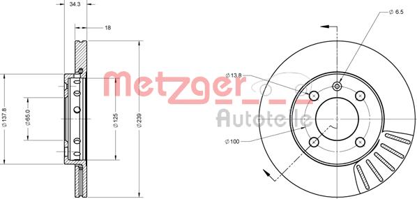 Tarcza hamulcowa METZGER 6110015