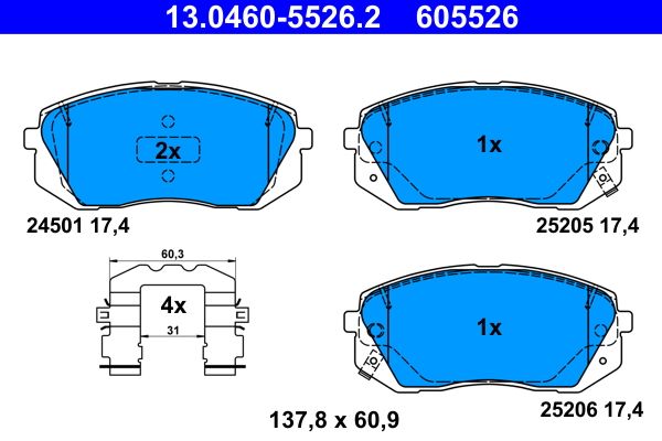 Klocki hamulcowe ATE 13.0460-5526.2