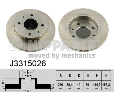 Tarcza hamulcowa NIPPARTS J3315026