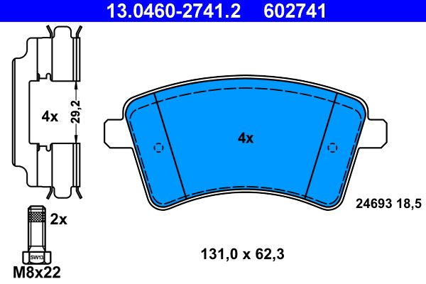 Klocki hamulcowe ATE 13.0460-2741.2