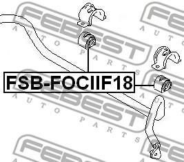 Guma stabilizatora FEBEST FSB-FOCIIF18