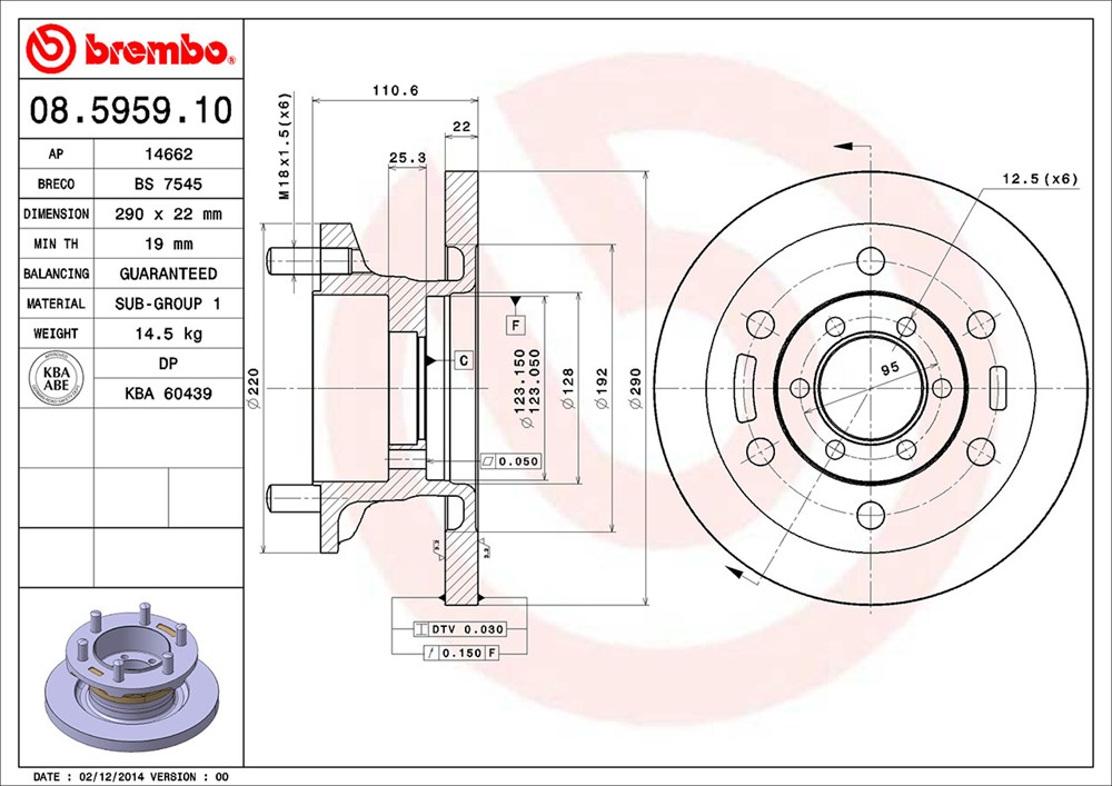 Tarcza hamulcowa BREMBO 08.5959.10