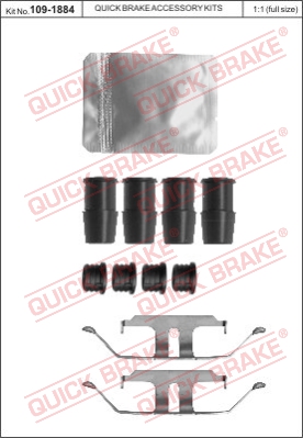 Zestaw akcesoriów montażowych  klocków hamulcowych QUICK BRAKE 109-1884
