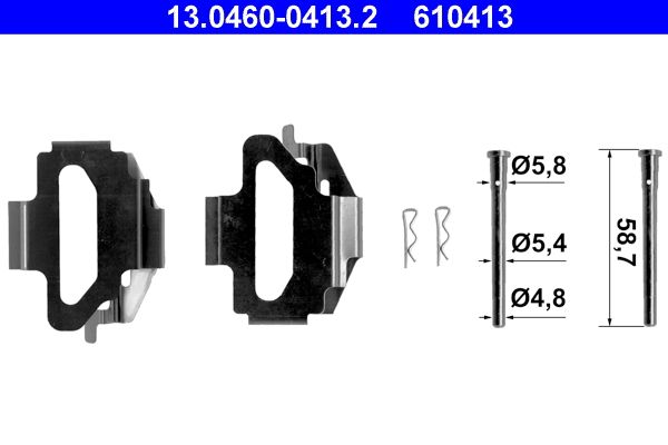 Zestaw akcesoriów montażowych  klocków hamulcowych ATE 13.0460-0413.2