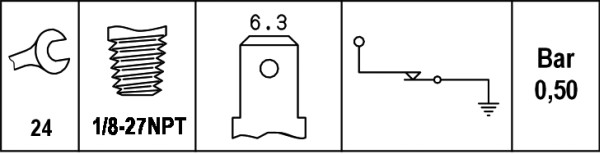 Czujnik ciśnienia oleju HELLA 6ZL 003 259-381