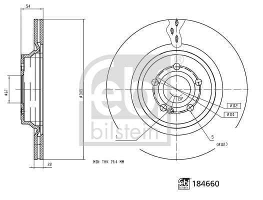 Tarcza hamulcowa FEBI BILSTEIN 184660