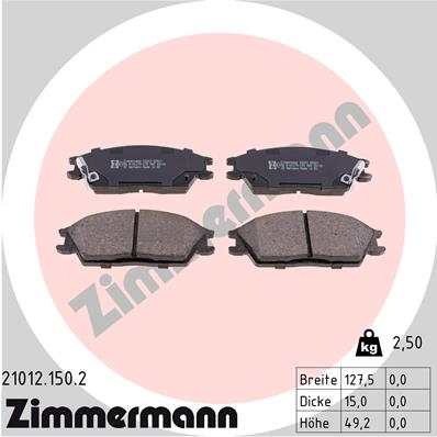 Klocki hamulcowe ZIMMERMANN 21012.150.2
