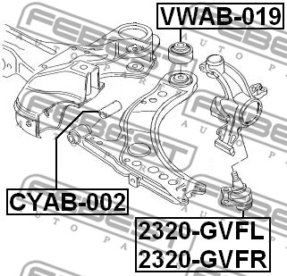 Sworzeń wahacza FEBEST 2320-GVFR