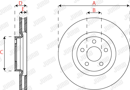 Tarcza hamulcowa JURID 563302JC-1