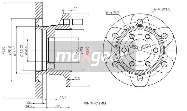 Tarcza hamulcowa MAXGEAR 19-1164