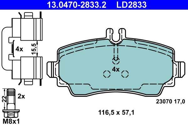 Klocki hamulcowe ATE 13.0470-2833.2