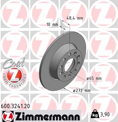 Tarcza hamulcowa ZIMMERMANN 600.3241.20