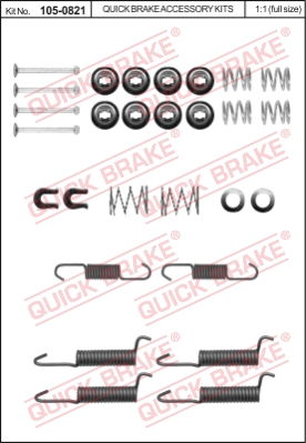 Zestaw montażowy szczęk hamulcowych QUICK BRAKE 105-0821