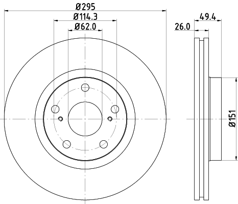 Tarcza hamulcowa HELLA PAGID 8DD 355 114-671